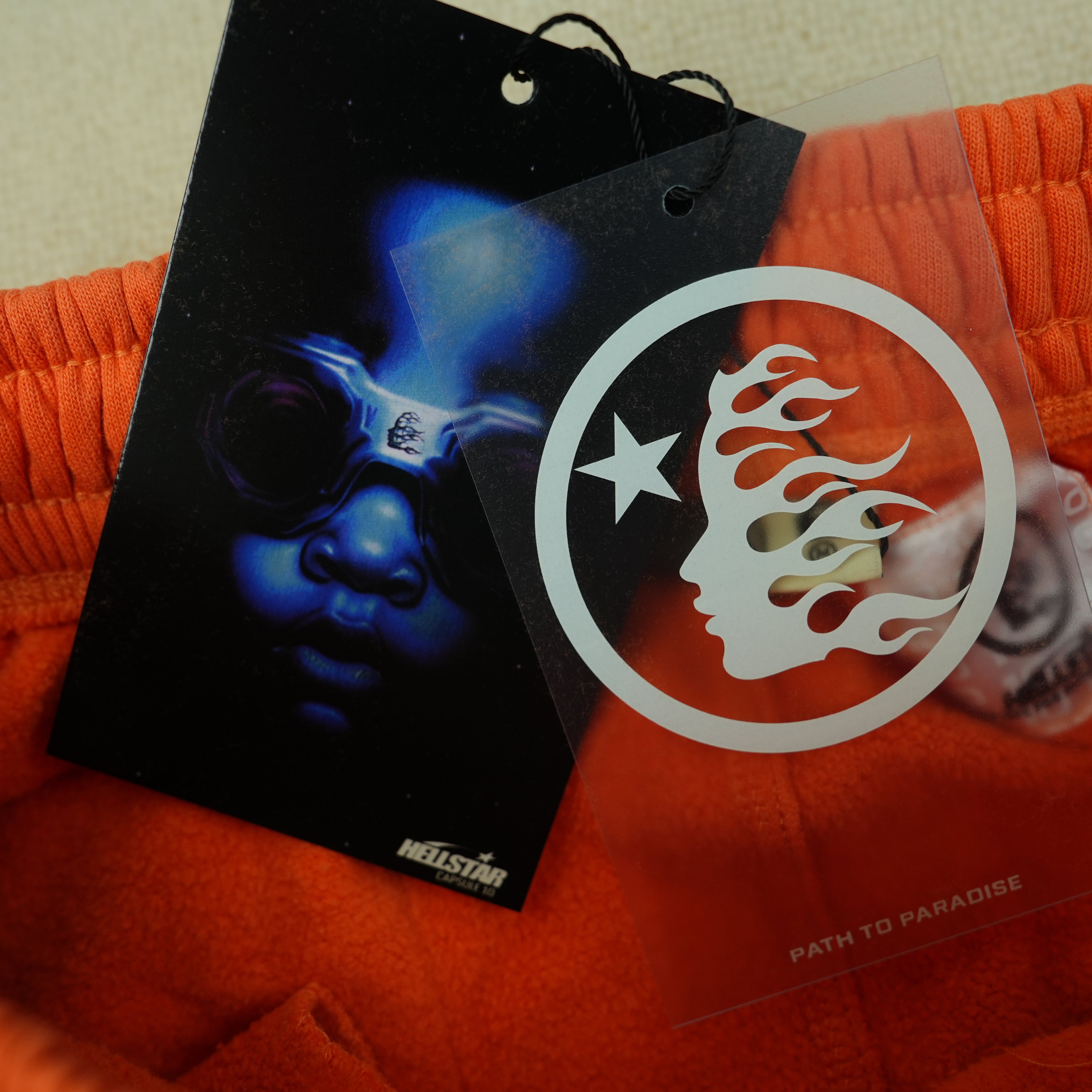 Hellstar NFC Fire Orange Cuffed Sweat Pants