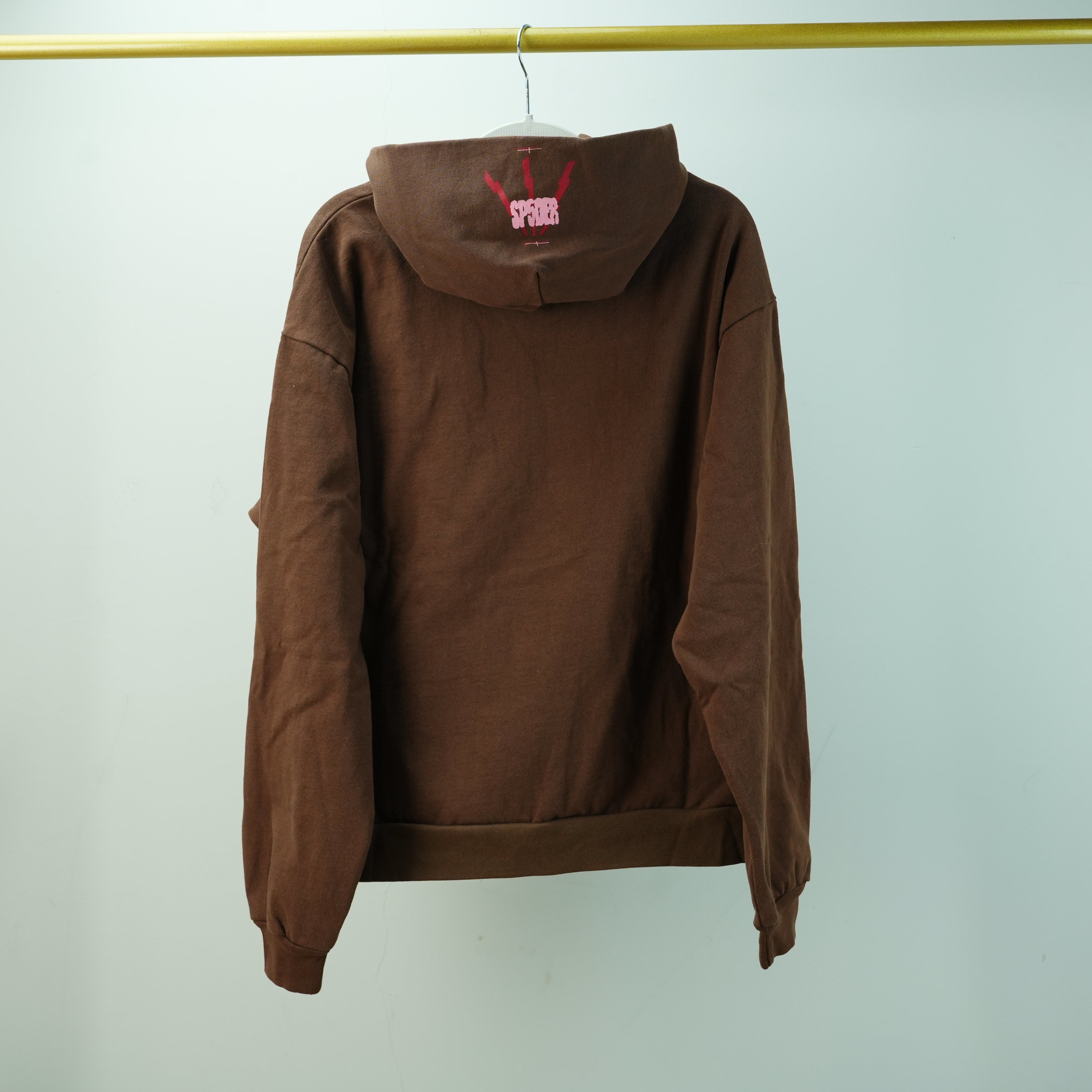 Sp5der Worldwide Angel Number Hoodie 'Brown'
