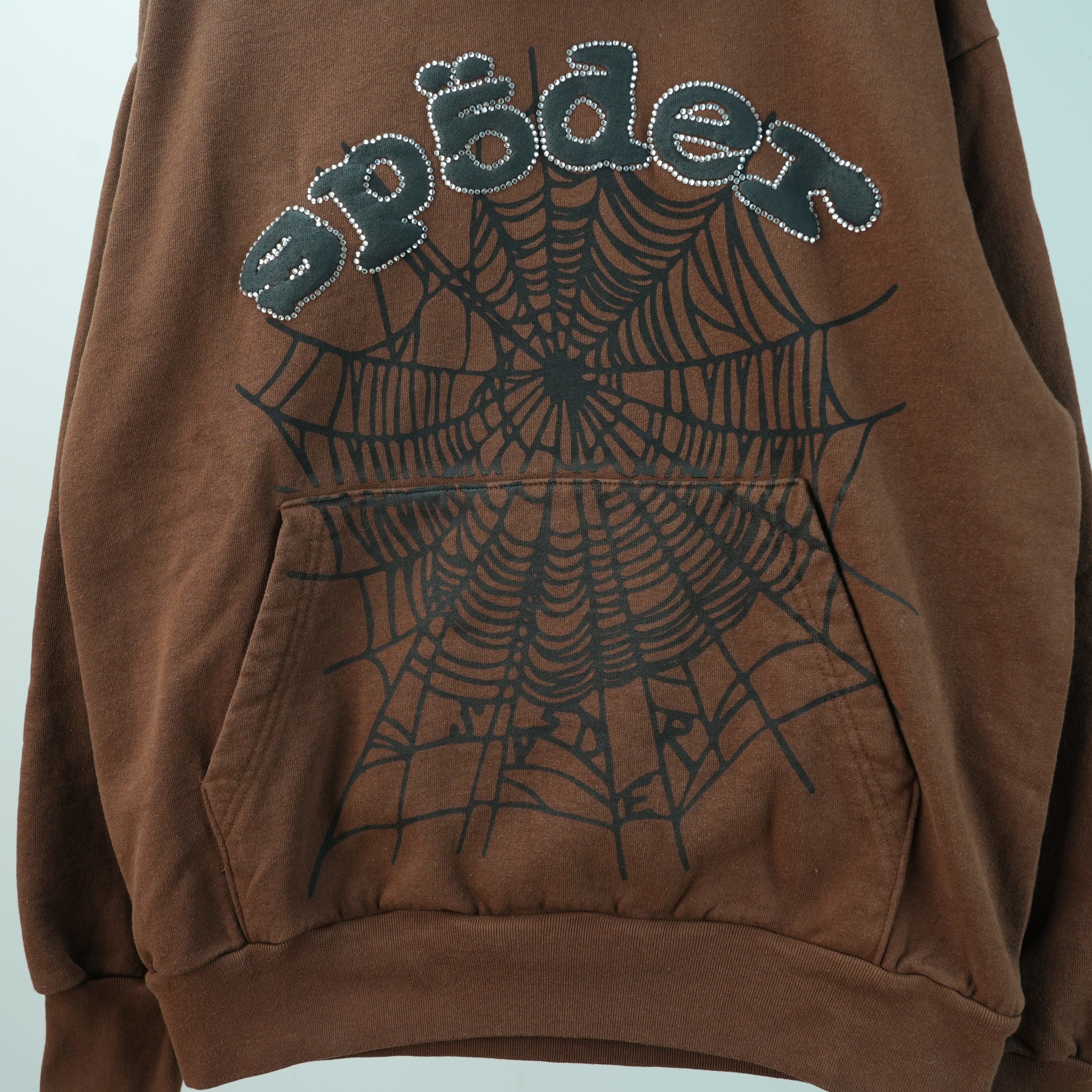 Sp5der Og Web Hoodie 'Brown'