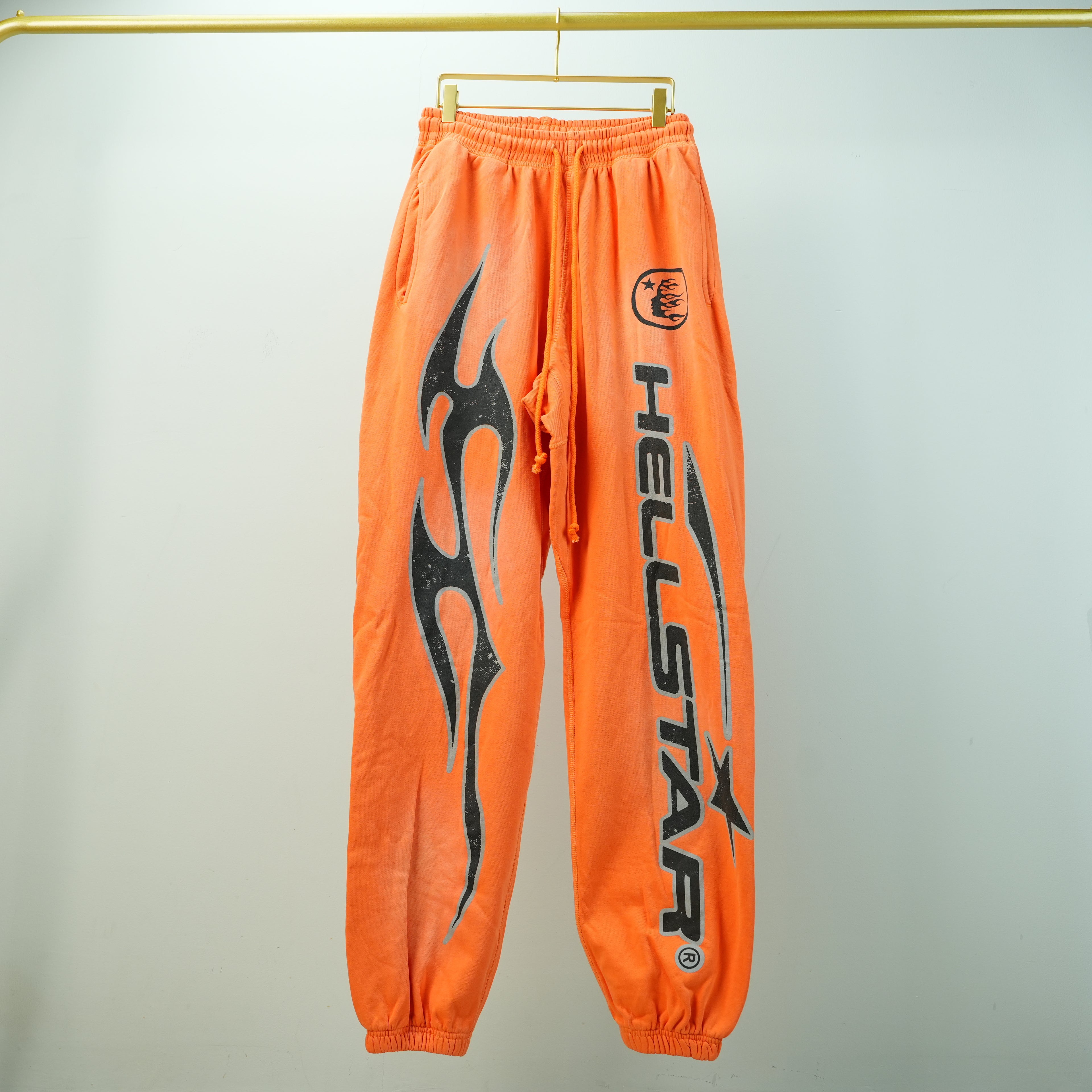 Hellstar NFC Fire Orange Cuffed Sweat Pants