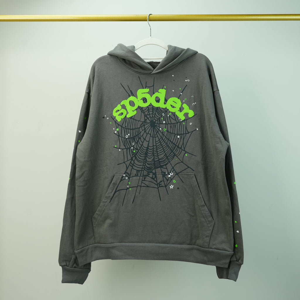 Sp5der Wait Web Hoodie 'Slate Grey'