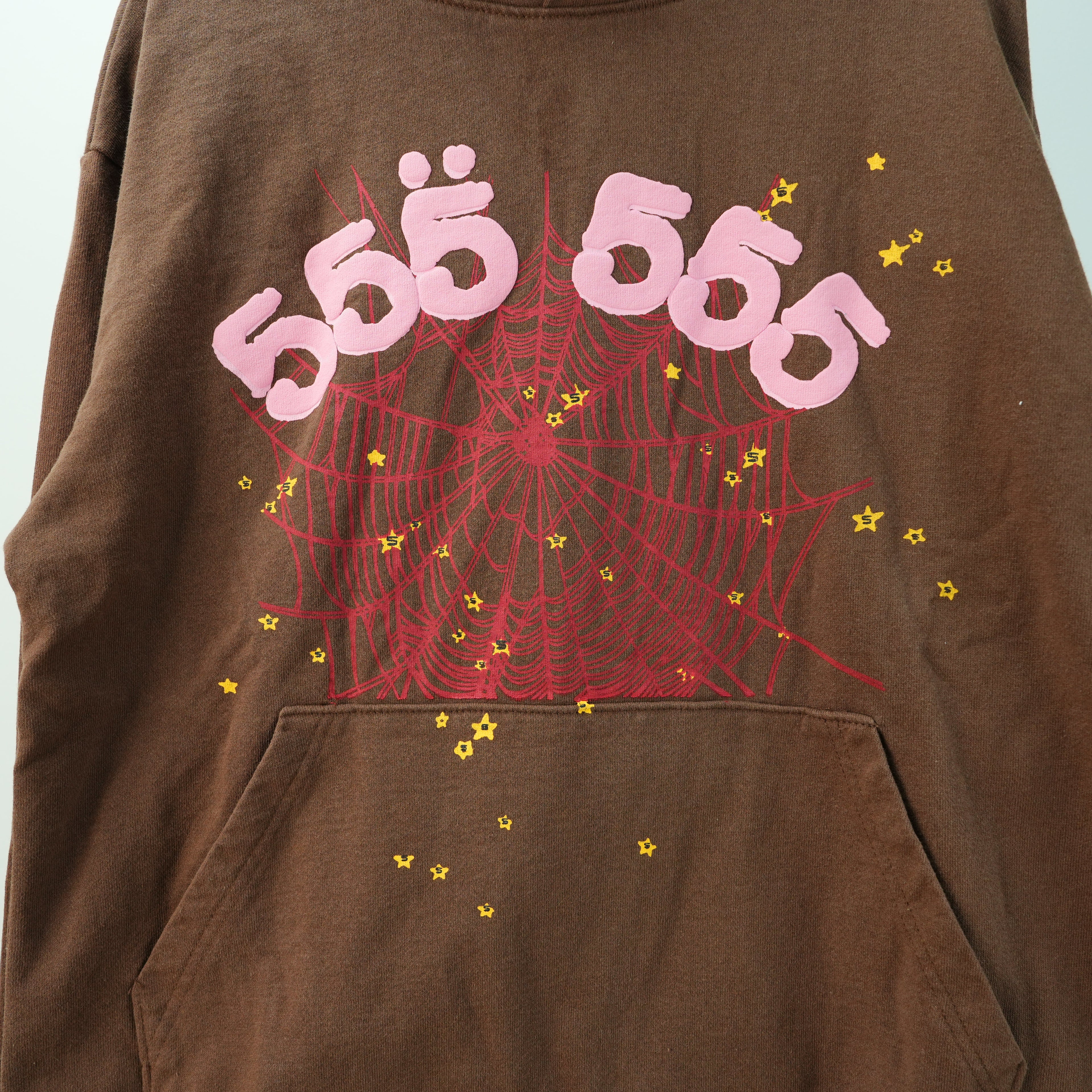 Sp5der Worldwide Angel Number Hoodie 'Brown'