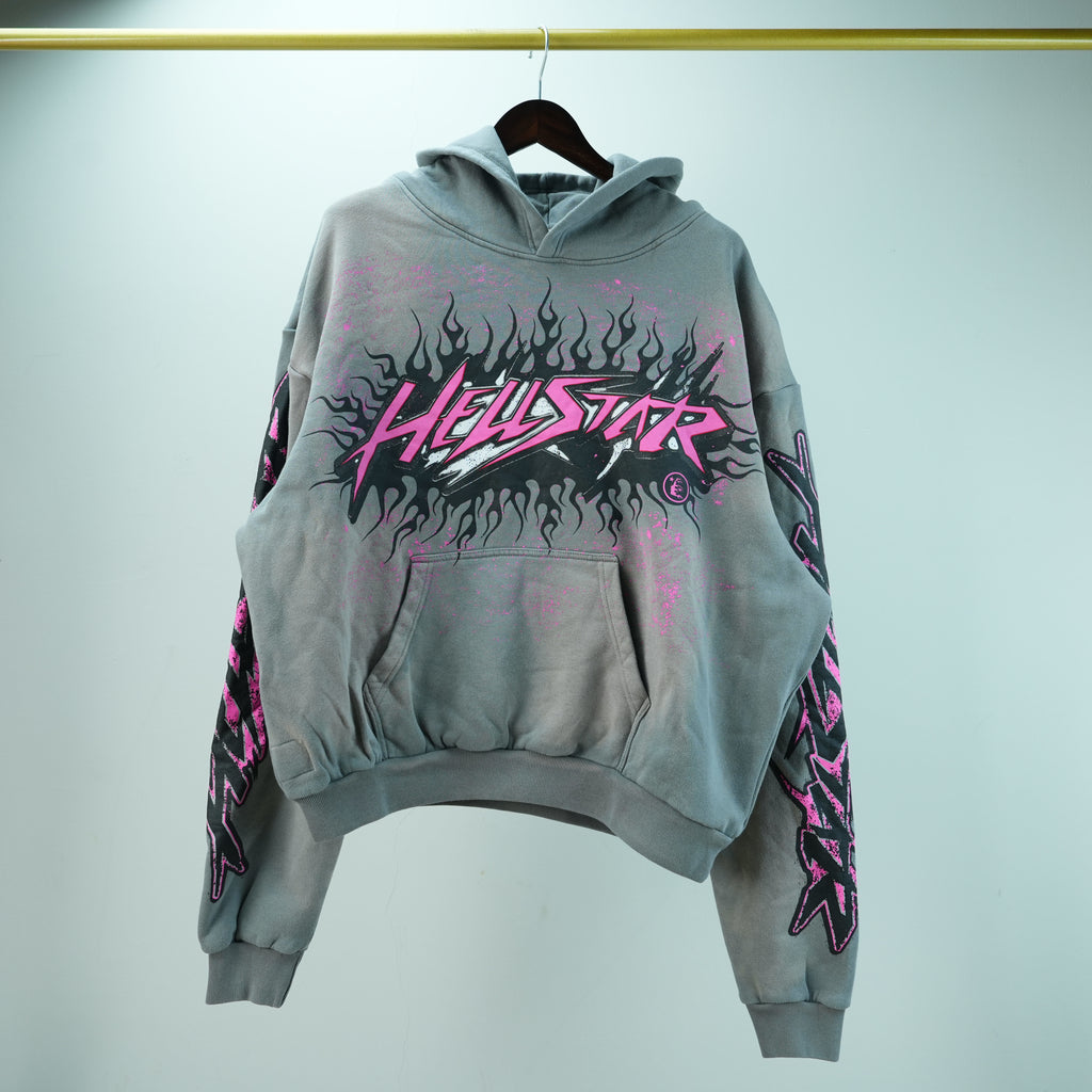 Hellstar NFC Future Flame Hoodie Gray