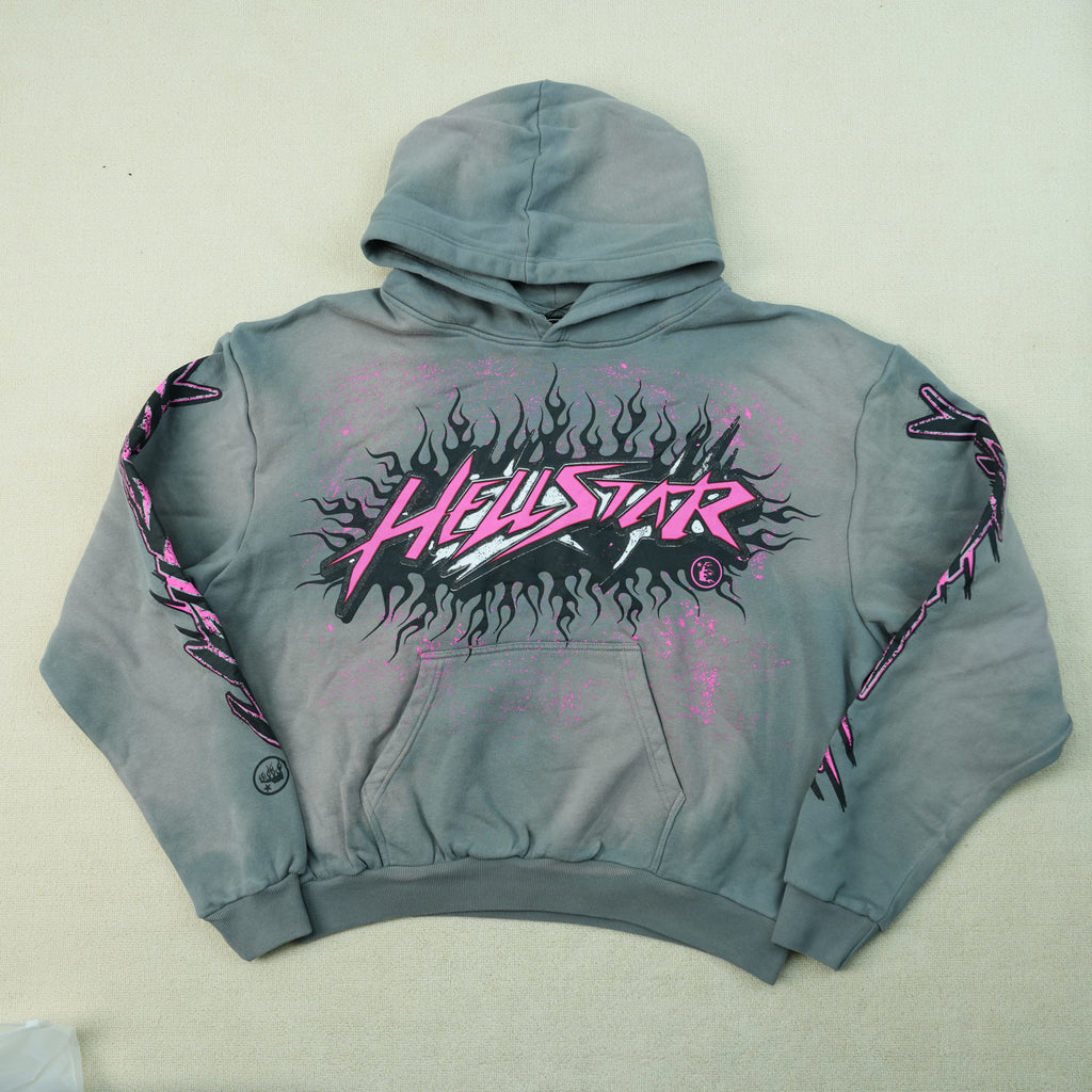 Hellstar NFC Future Flame Hoodie Gray