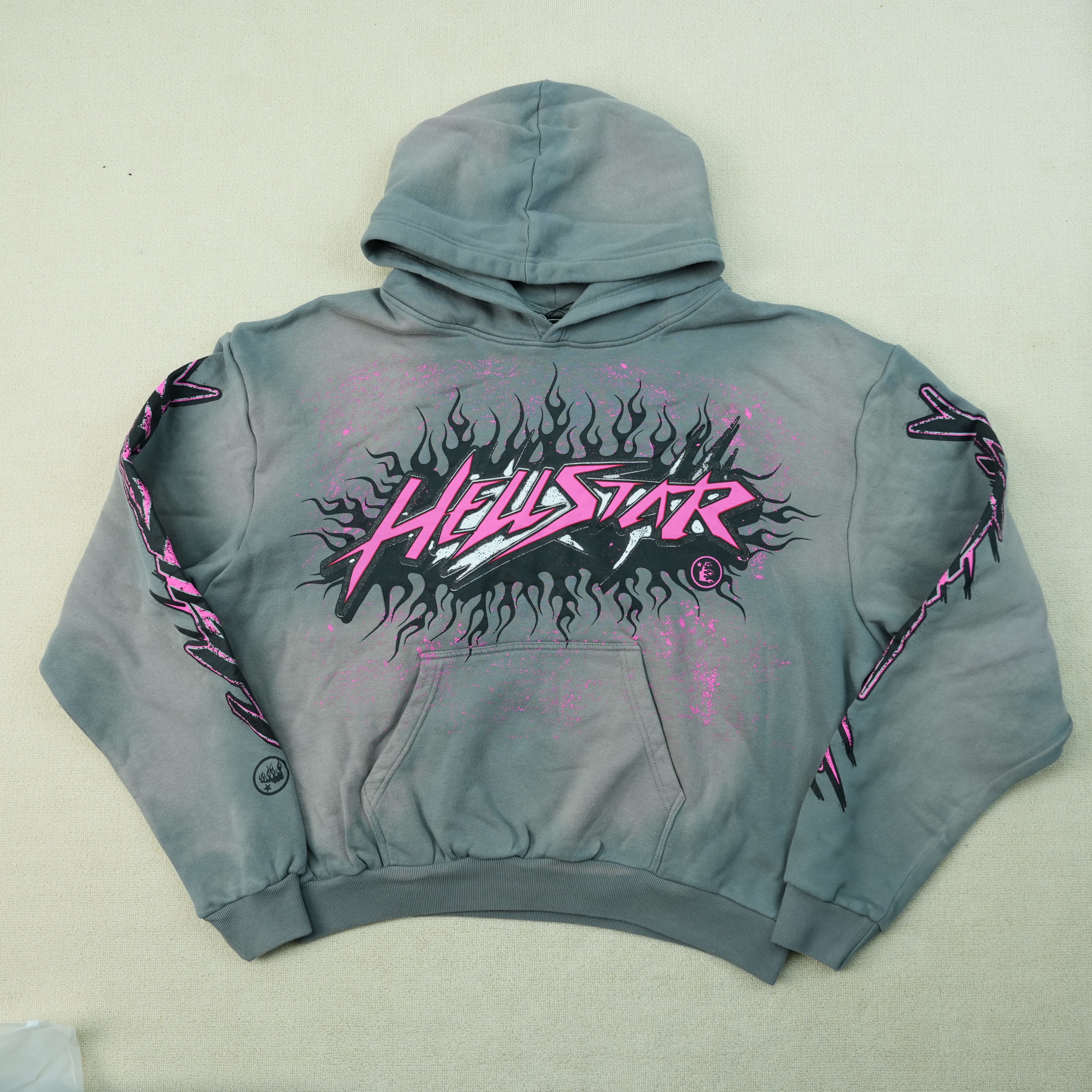 Hellstar NFC Future Flame Hoodie Gray